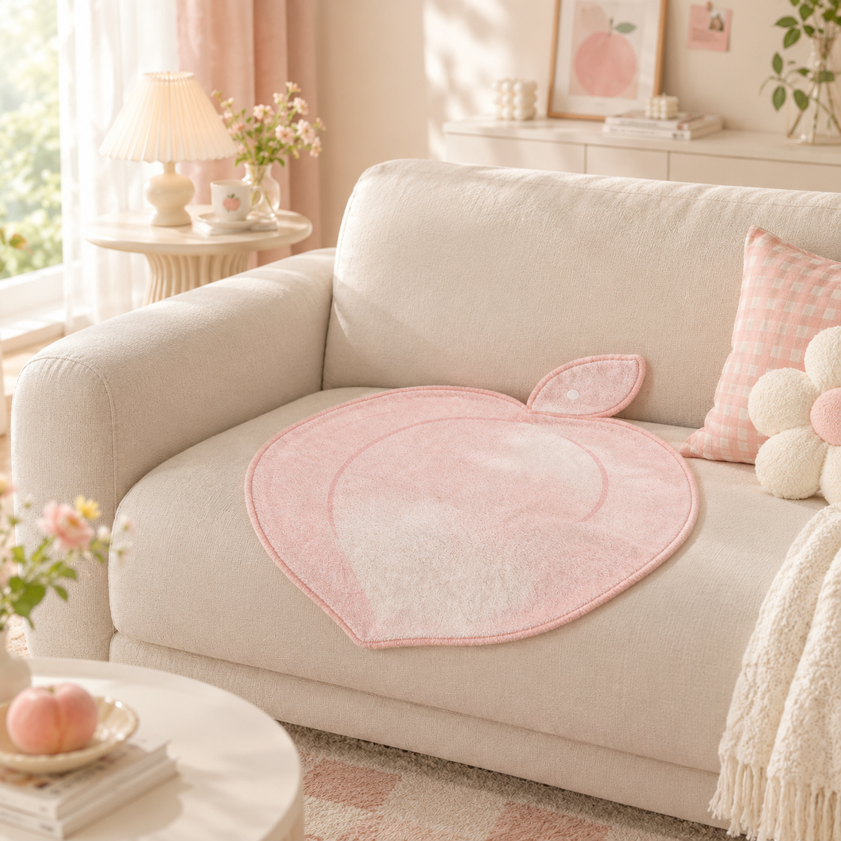 Peach Shape Plush Sofa Towel