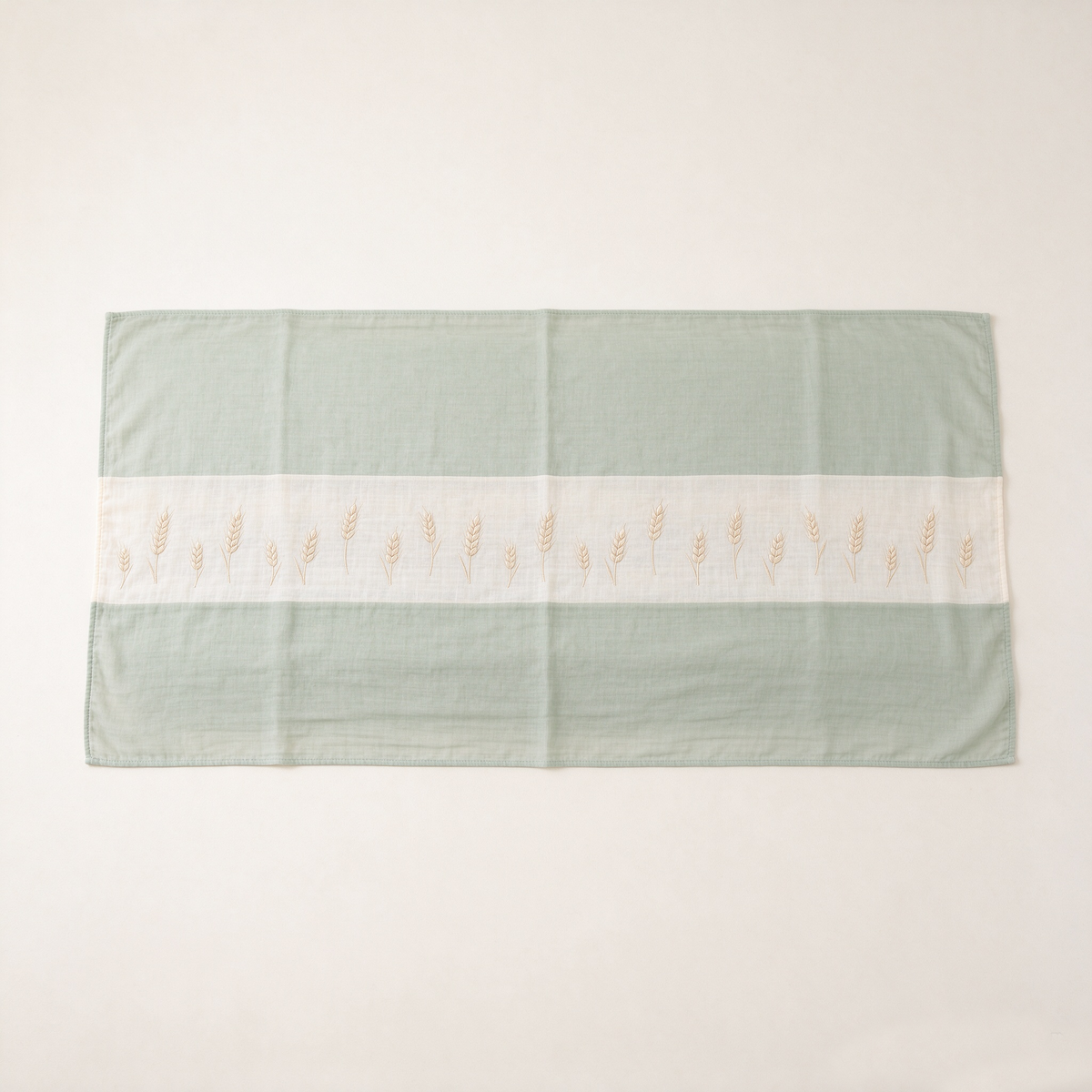 Mint Wheat Embroidered Sofa Towel