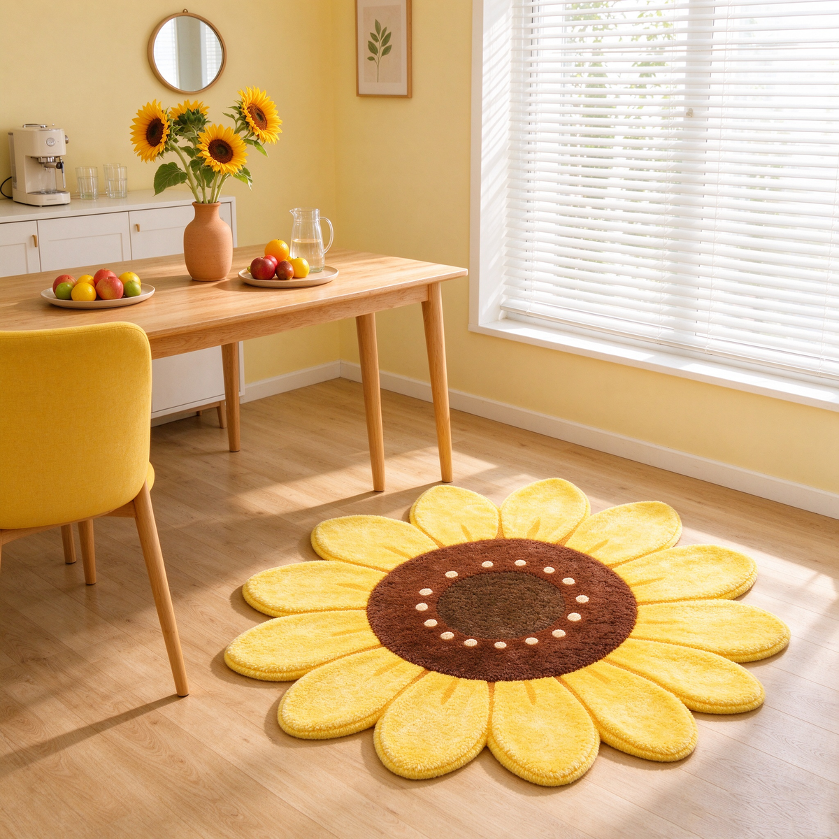 Sunflower Shaped Rug