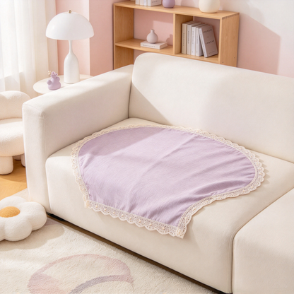Lavender Star Lace Half Round Sofa Towel