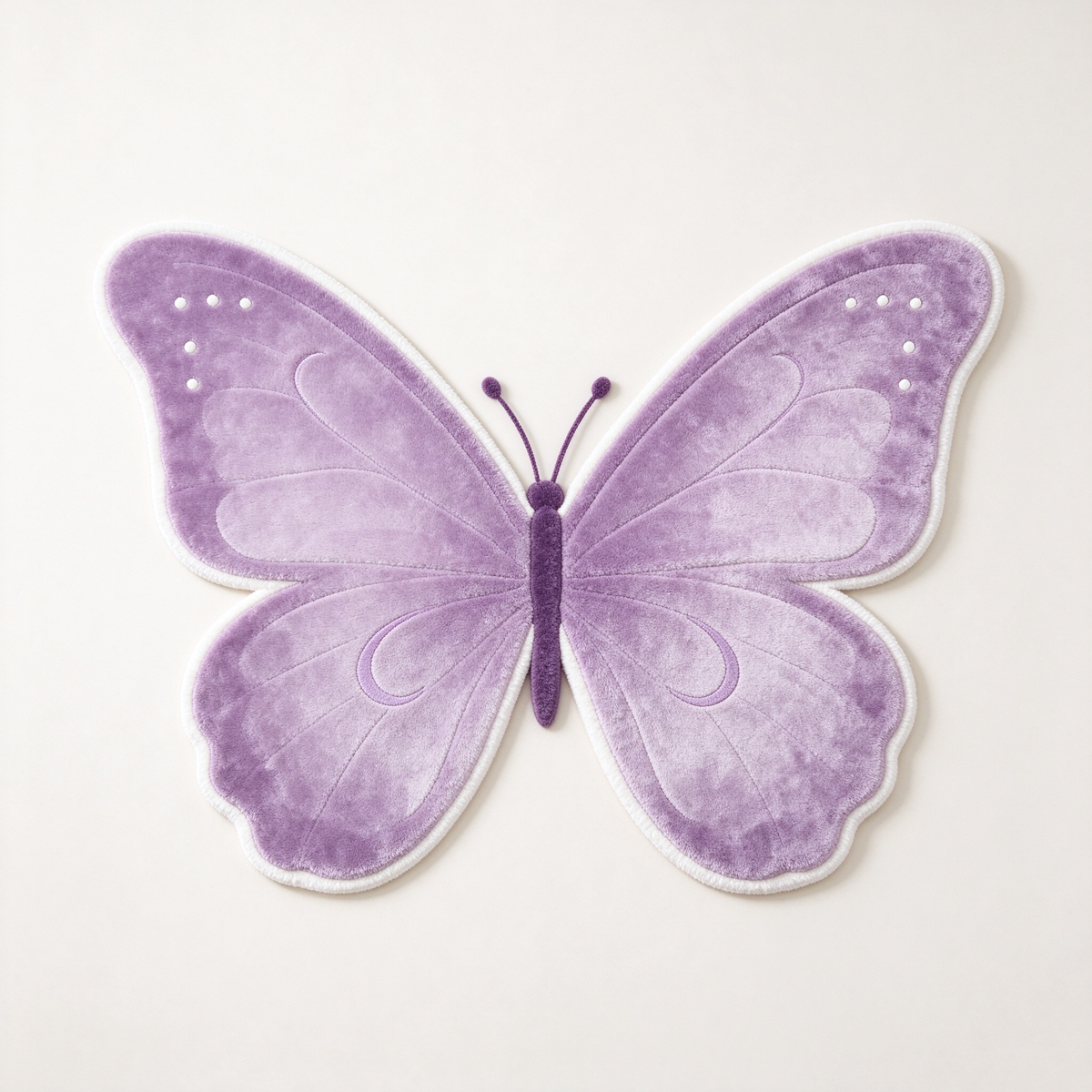 Purple Butterfly Shaped Plush Rug