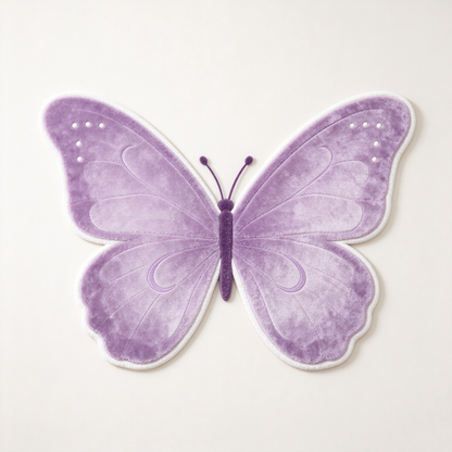 Purple Butterfly Shaped Plush Rug