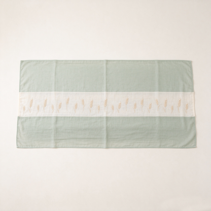 Mint Wheat Embroidered Sofa Towel