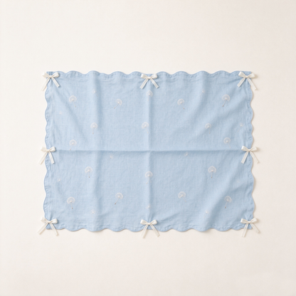 Light Blue Dandelion Bow Sofa Towel