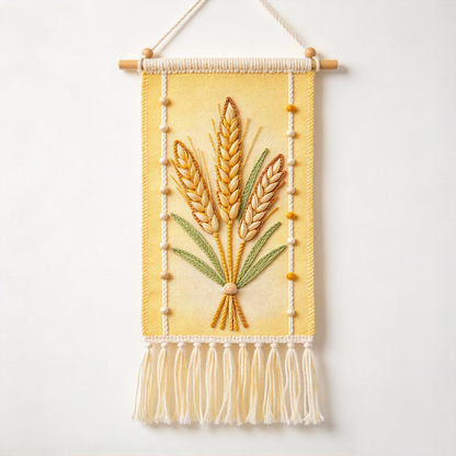 Golden Wheat Tassel Tapestry